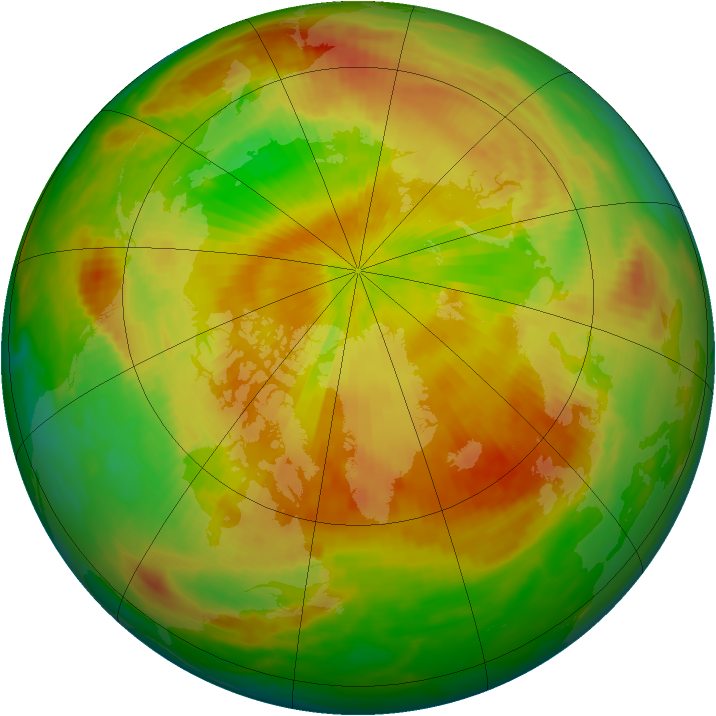 Arctic ozone map for 27 April 1992